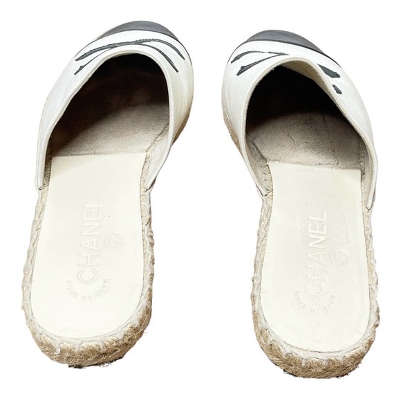 SOLD.   SOLD Chanel Iridescent Goatskin CC Espadrille Mules 38 8 - Picture 4 of 7